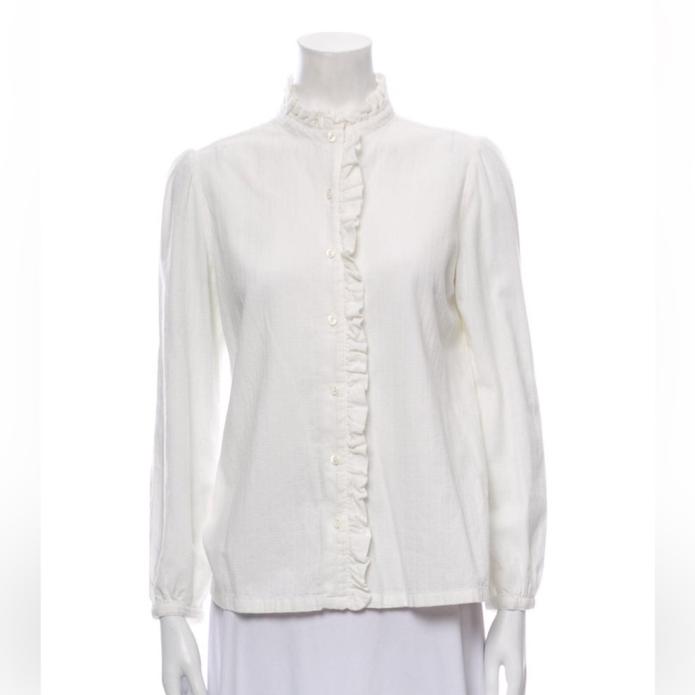 A.P.C. White Ruffle Top